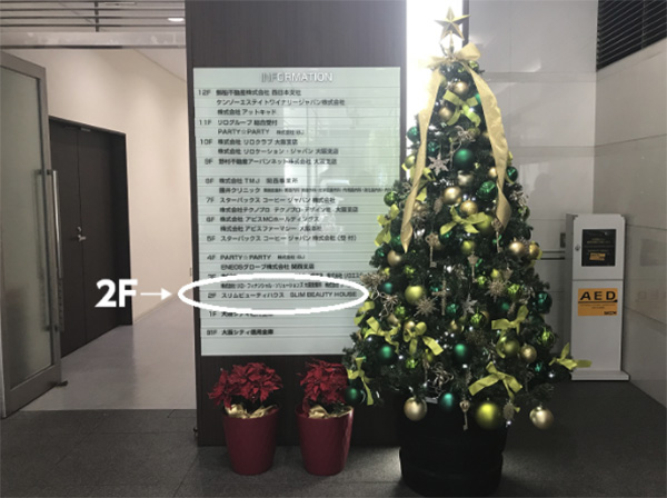 ロビーに入るとクリスマス前だったので、ツリーが飾られていました