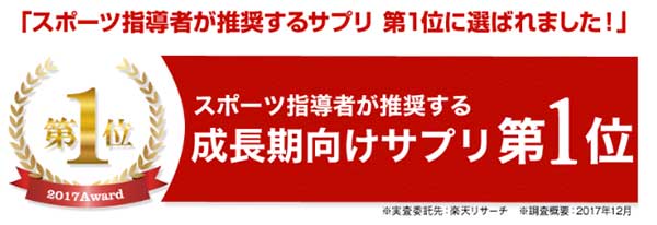 スポーツ指導者が推薦するサプリ１位を獲得